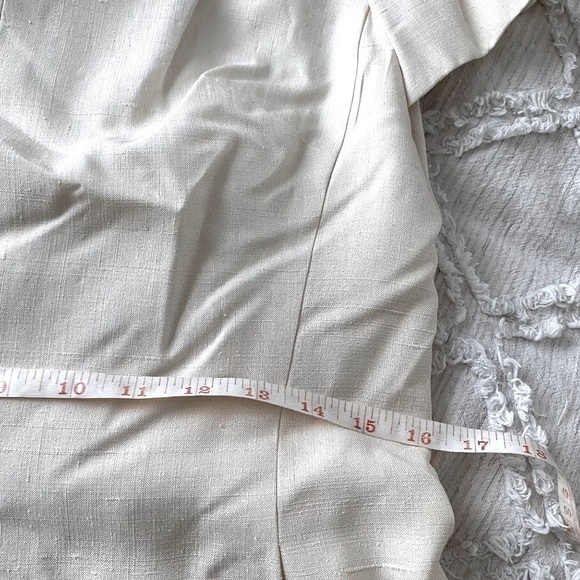 VTG Georgia Bullock Vintage Beaded Embellished Collar Linen Short Sleeve Dress 6 - Picture 6 of 8